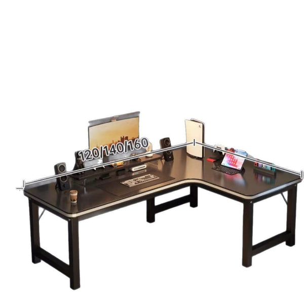 Corner Gaming Desk with Raised Monitor Shelf